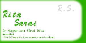 rita sarai business card